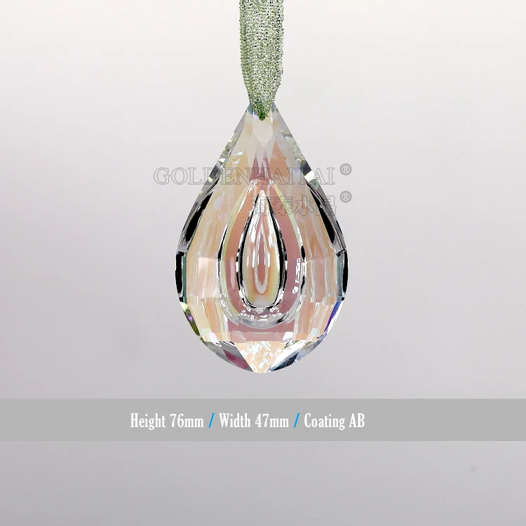 Goldenhaitai 76mm K9 Crystal Rainbow Prism for chandelier Lighting lamp accessories Jewelry Pendant 7890
