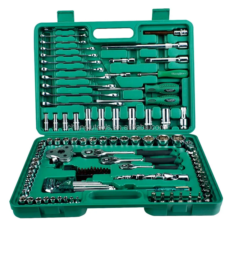 123 шт. авто ремонт автомобилей мотоциклов ручные инструменты набор Ratchet ключи, дюймовый стандарт комбинации бытовой набор инструментов для автомобиля reparit наборы инструментов