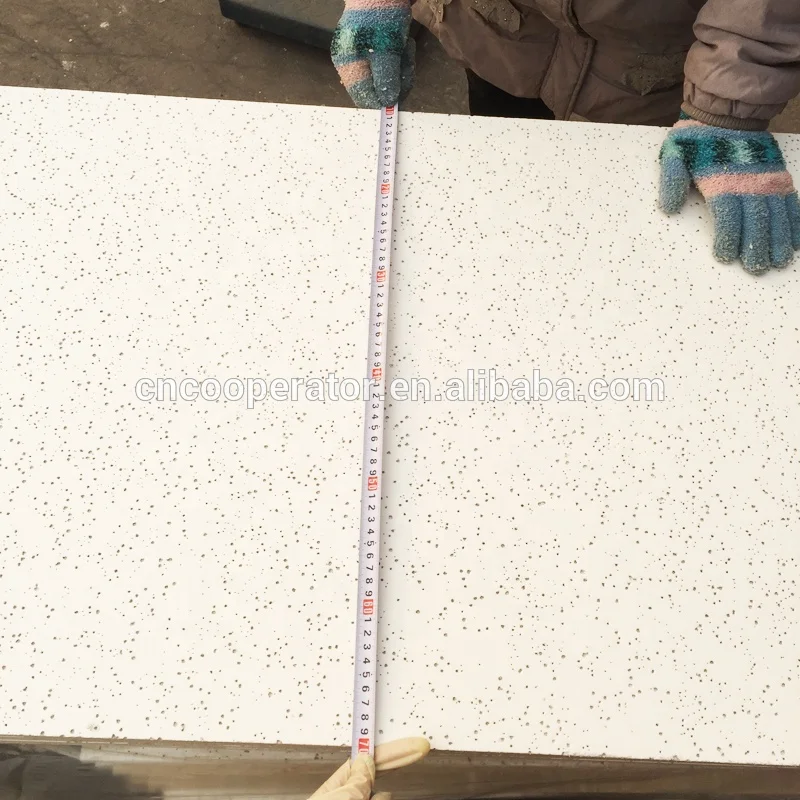 Soundproof mineral fiber board with size 595x595mm thickness:12mm,15mm,14mm,16mm,etc pine hole, fissure beautiful designs