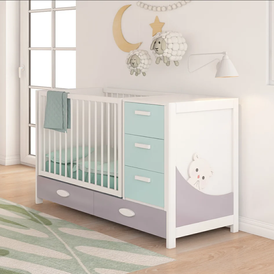 
Three position baby beds with cradle changing table 