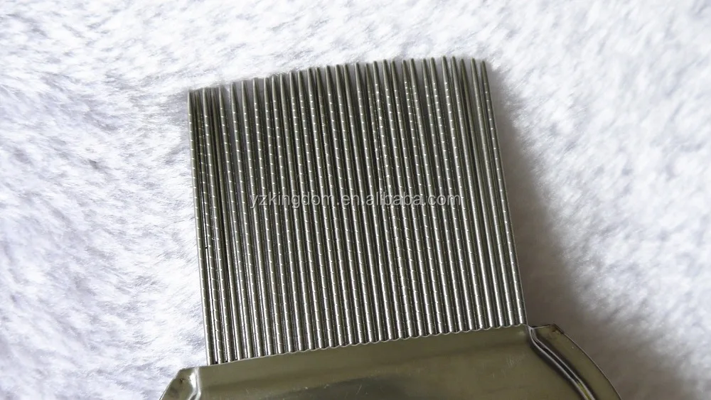 Stainless Steel Grooved Pins Lice Nit Louse Flea Tick Removing Comb With Three Anti Slip Insert