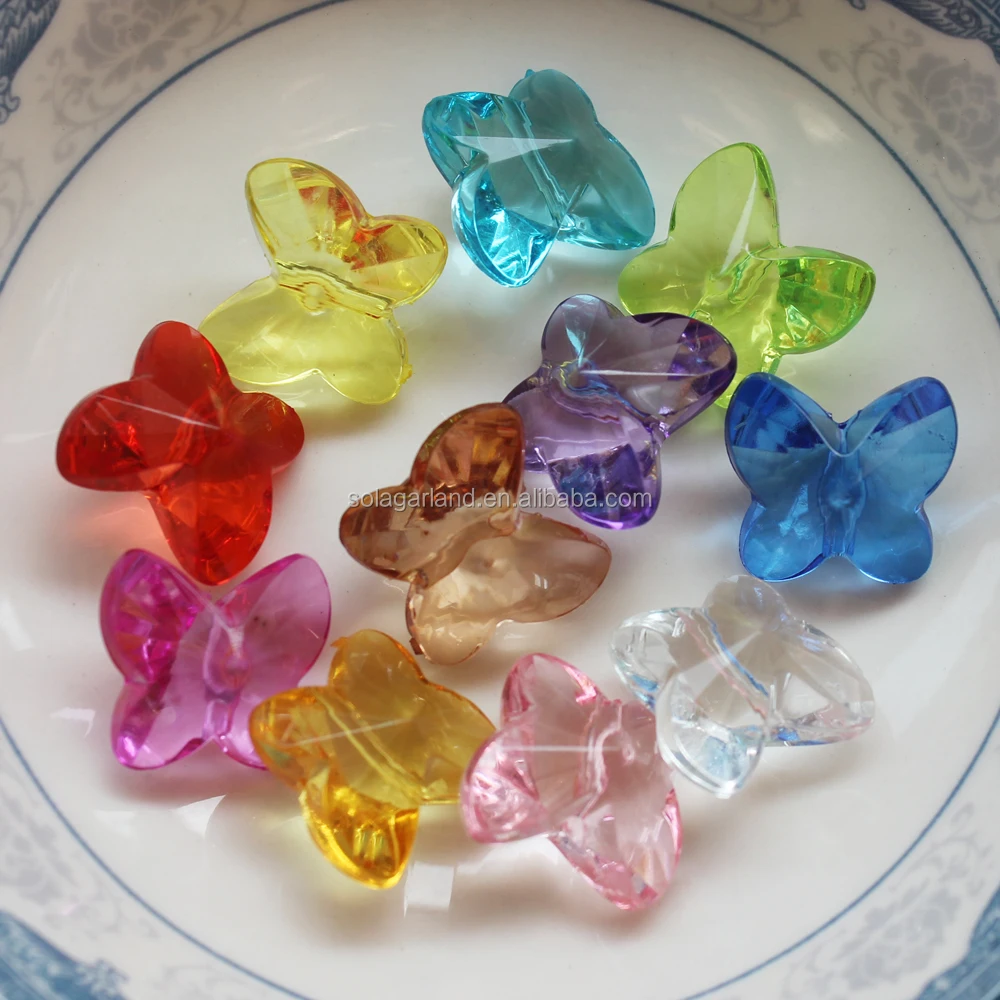 Модные прозрачные акриловые бусины в форме бабочки 10 мм 17 мм, пластиковые бусины для одежды, бусины для девочек, распродажа