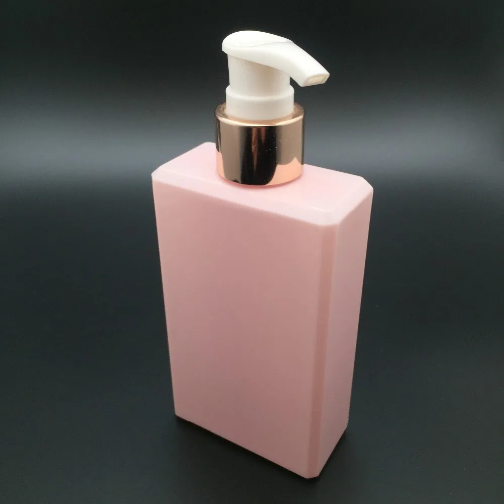 200ml plastic PETG soap shampoo loition square bottle with pump dispenser cosmetic packaging