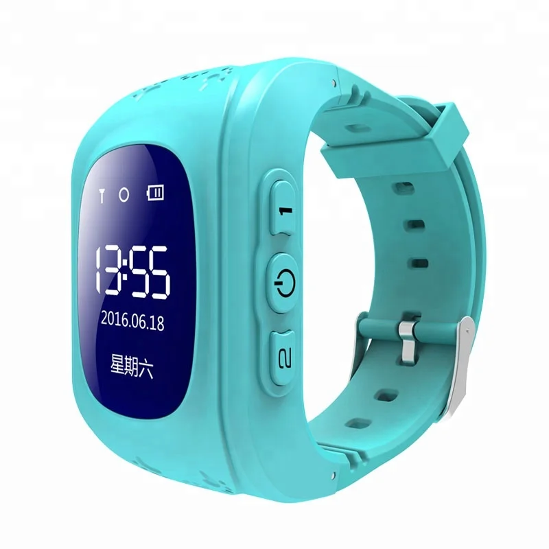 Low cost trendy sos calling gps tracker q50 mobile gsm cell phone kids smart wrist watch in shenzhen factory