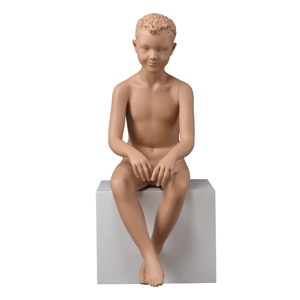 Hot sale sitting boy teenage mannequins realistic child mannequin with sculpture head