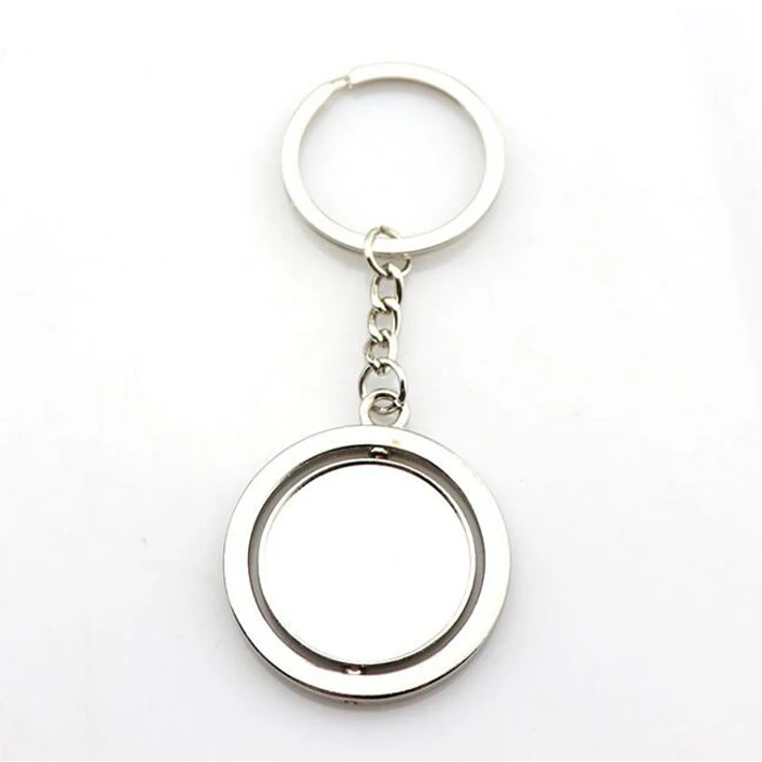 Factory direct sales custom double-sided logo metal rotating keychain