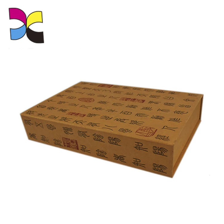 Brown craft paper mounting grey board book shape packaging printed new custom box with logo