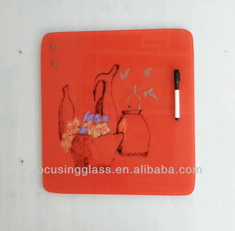 decorative magnetic tempered glass dry erase board
