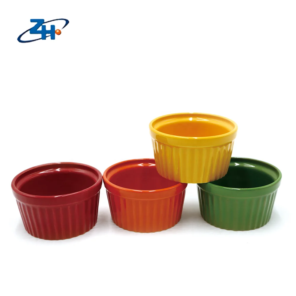 Colorful ceramic mini cake cup ice cream cup baking cup for sale