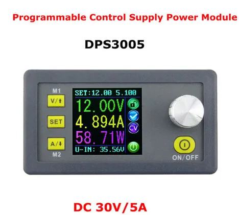 Понижающий Программируемый Модуль питания DPS3005, постоянное напряжение и ток, понижающий преобразователь напряжения, цветной ЖК-вольтметр