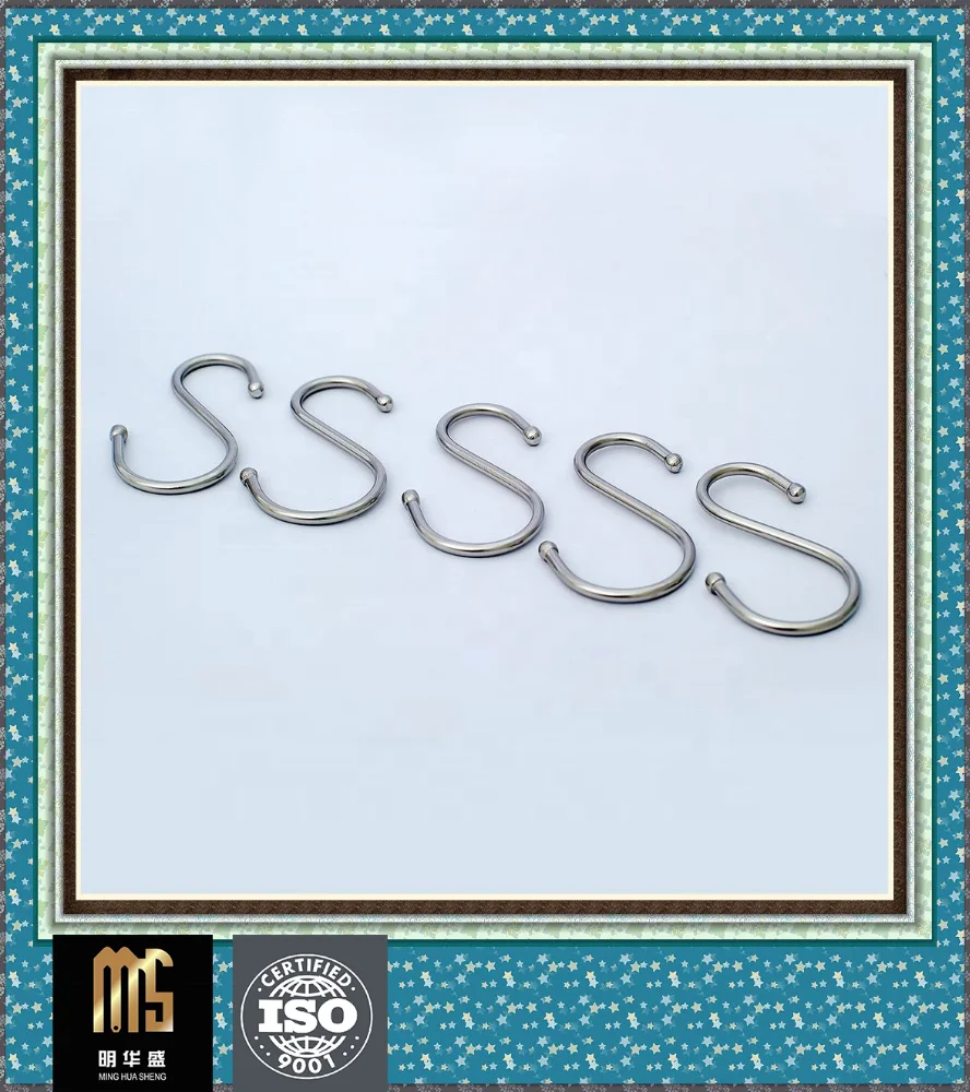 Metal hooks for clothes hanger S shaped hanger hooks,stainless steel metal S hooks for kitchen,S hangers hanging hooks