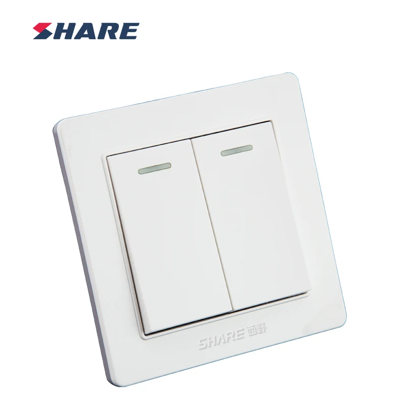  BS хорошего качества 250VAC 16amp белый панели кнопочный переключатель 2 gang способ настенный выключатель 86*86 мм для BS/Саудовскую Аравию/Вьетнам/Ближний