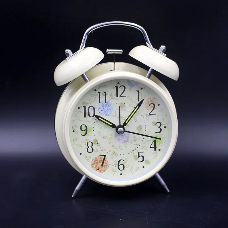 Wholesale Stock  Retro Countryside 3 Inch Mute Night Light Alarm Clock