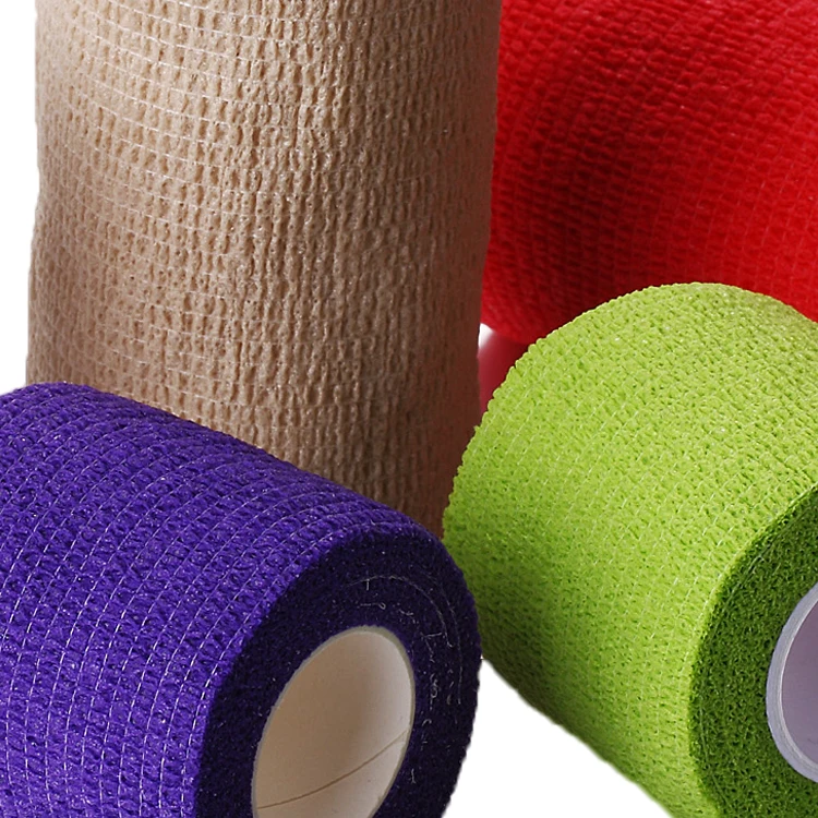 Wholesale Self Adhesive Bandages Rolls Wrap Manufacturers Non-woven Medical Colored Sports Cohesive Self-adhesive Bandage