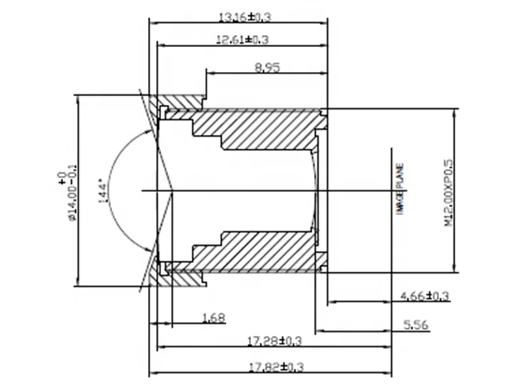 Optical field smart auxiliary drive 2D focal length f 3.26mm optical CCTV lens