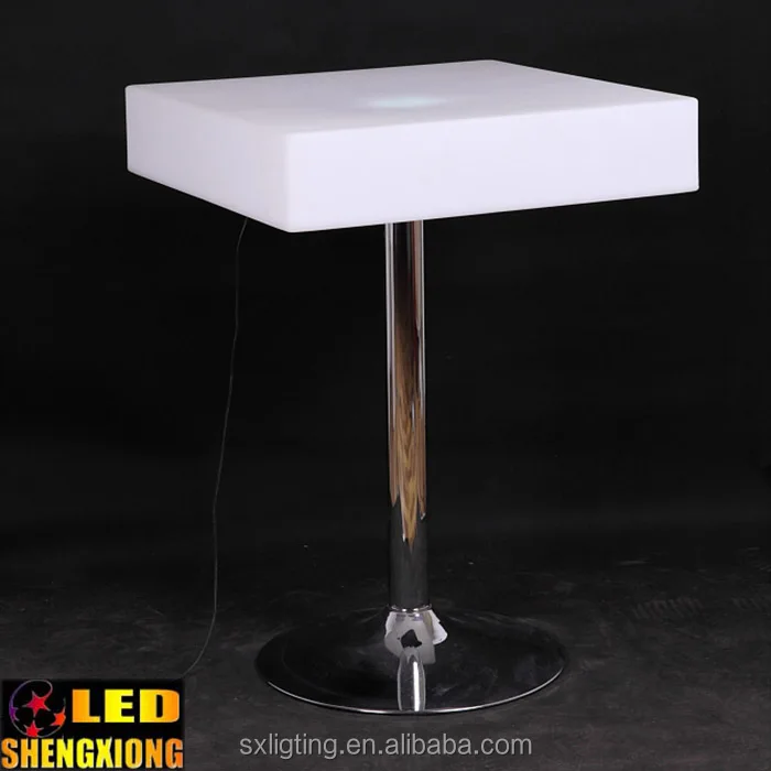 
hot sale new design RGB color rechargeable bar furniture party disco plastic led square dining table 