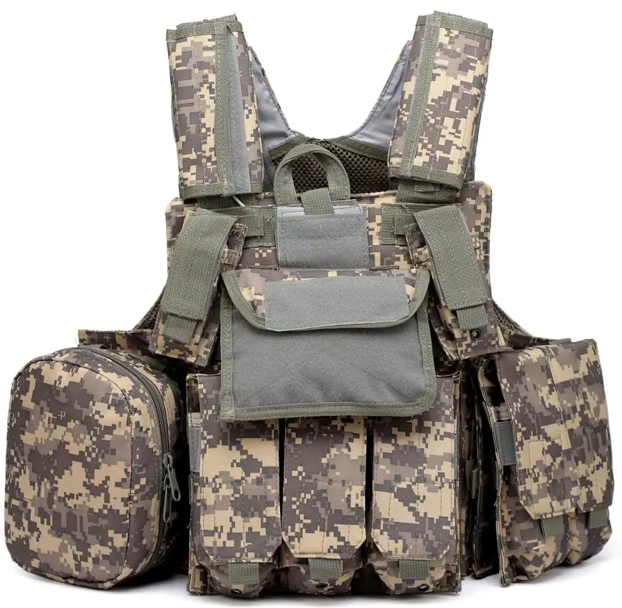 Tactical vest plate carrier with medical pouch interphone pouch mag pouch quick detachable durable