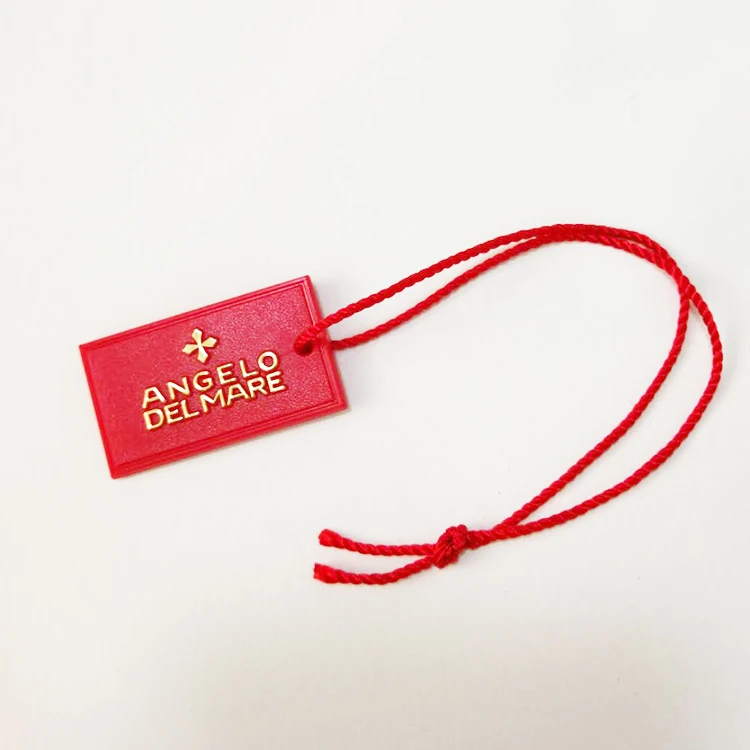 Custom Embossed Logo Plastic Seal Tag For Jewelry, Necklace Price Tag
