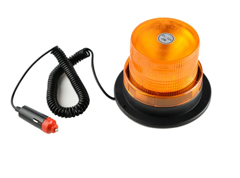 Yellow or Amber Revolving LED Emergency Vehicle Magnetic Mount Strobe and Rotating Light Beacon Pattern