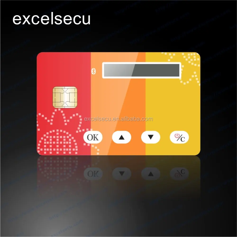 ESECU High Quality Personalized Smart Cards for Secure Banking with LCD Display