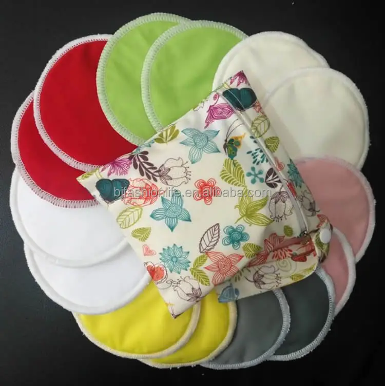 Eco friendly Naughty baby Waterproof absorbent bamboo charcoal cotton cloth mommy breast feeding reusable nursing pads