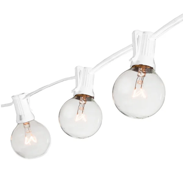 UL Approved 100FT 100 Sockets C7 G40 Globe String Lights With Clear Bulbs