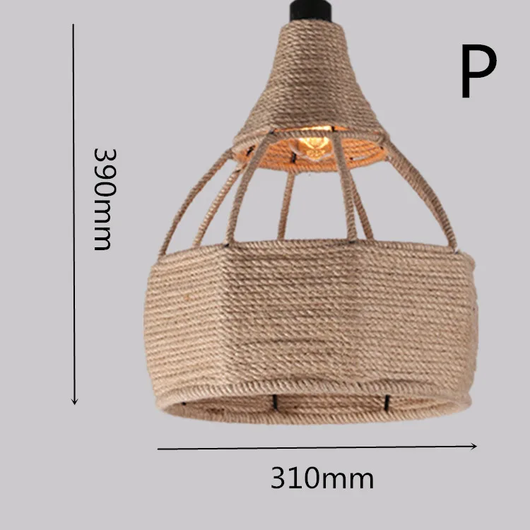 Vintage Industrial style different shape of hemp rope pendant chandelier lamp