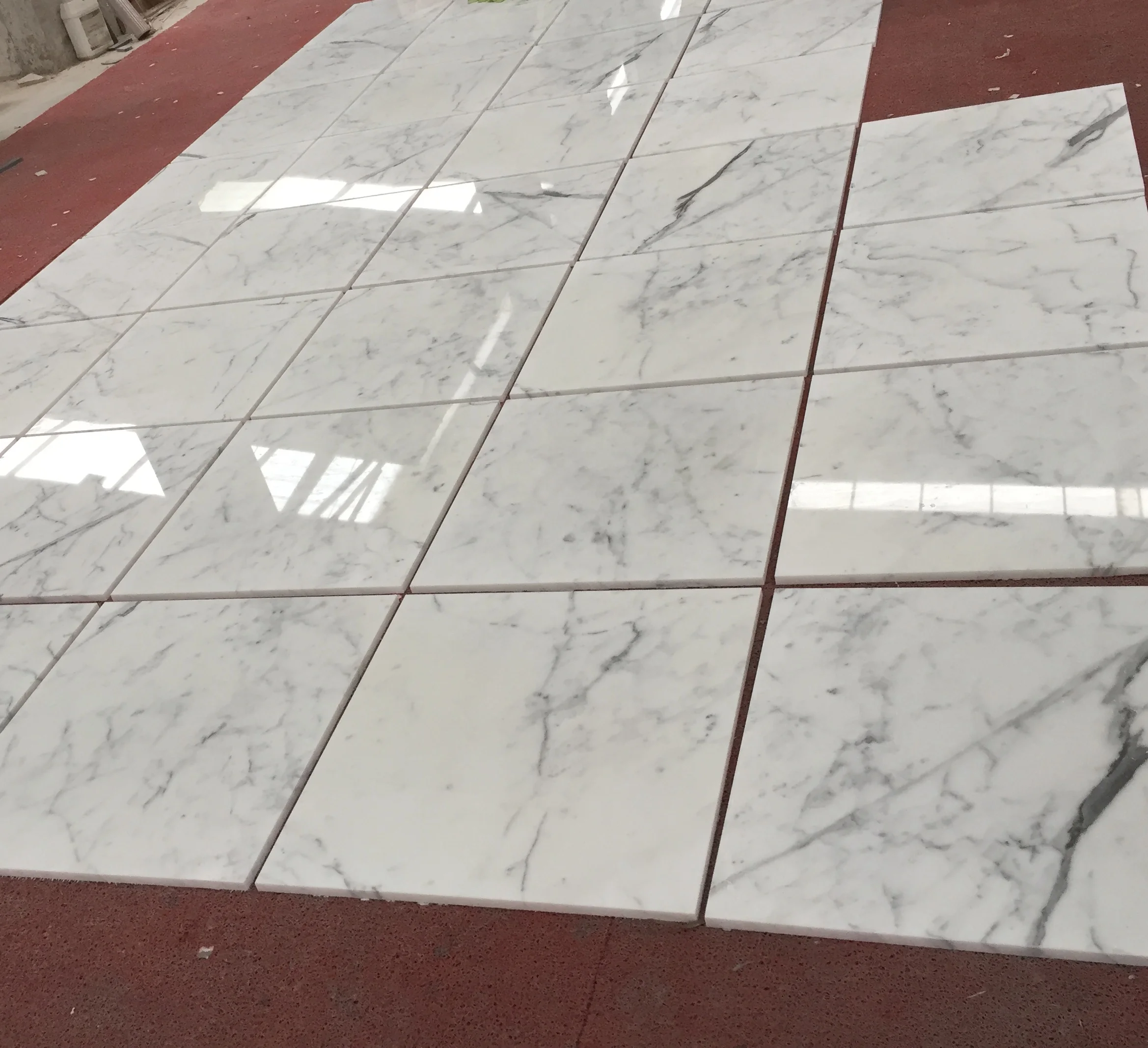 Italy Statuario Venato White marble cut to shape tiles for floors