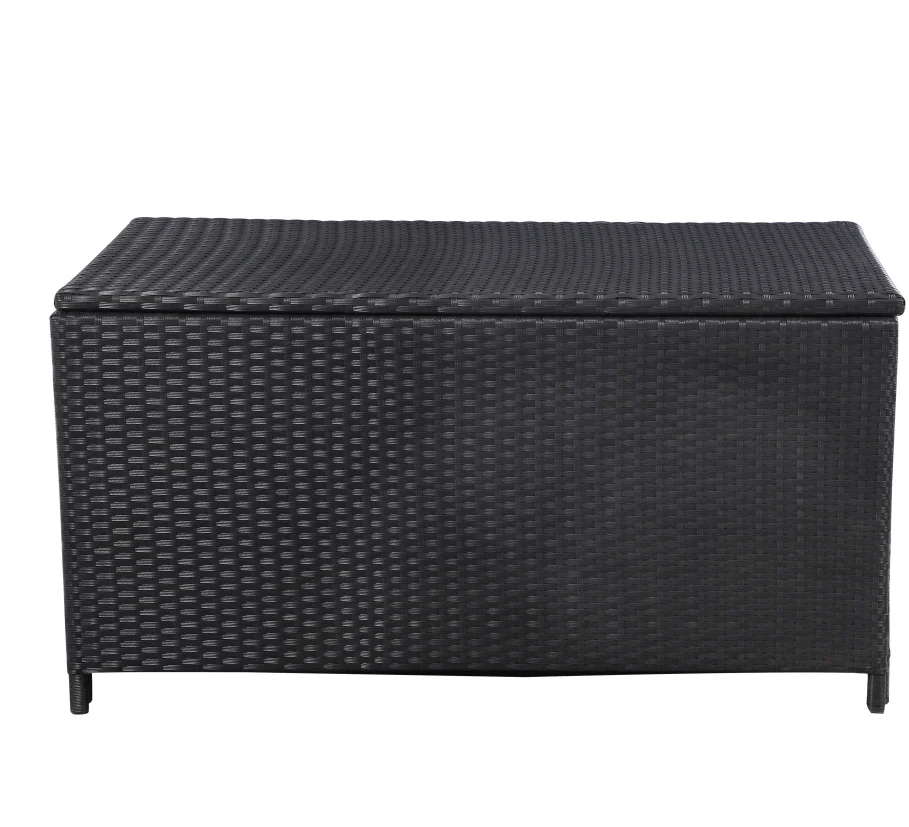 Rongjiu high quality plastic rattan garden storage box yards used outdoor furniture