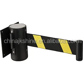 Steel Wall Mount Stretch Belt Barrier with 10 Meters Warning Retractable Strap for Supermarket Warehouses
