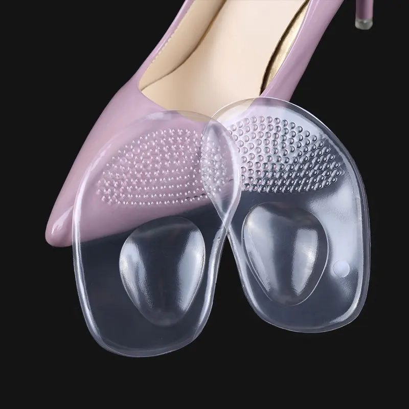 Transparent gel high heel massage forefoot pad Almohadilla de gel transparente para masaje de tacon alto en el antepie