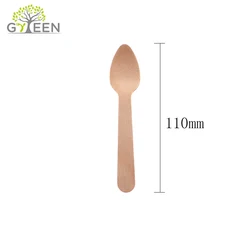 Compostable Wood Ice Cream Tasting Mini Wooden Spoon
