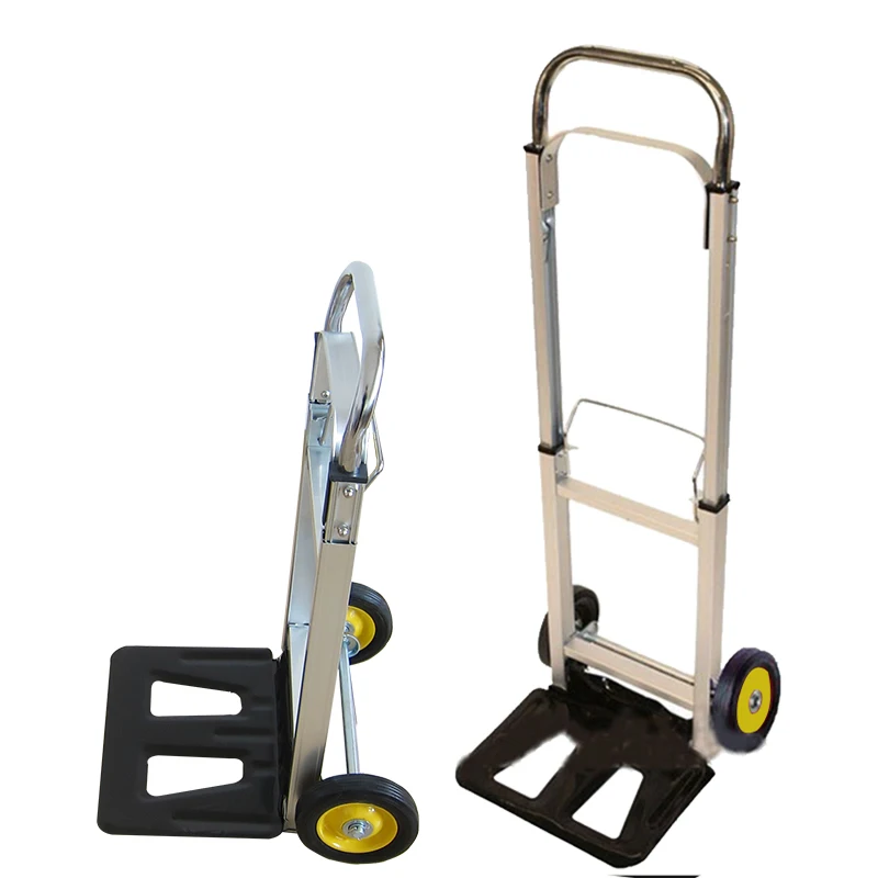 Алюминиевая телескопическая ручка ручной тянуть тележке с двумя колесами