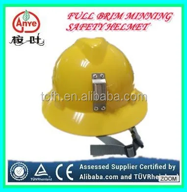 V style Full Brim mining Safety Helmet with CE and ANZI standard can install lamp holder