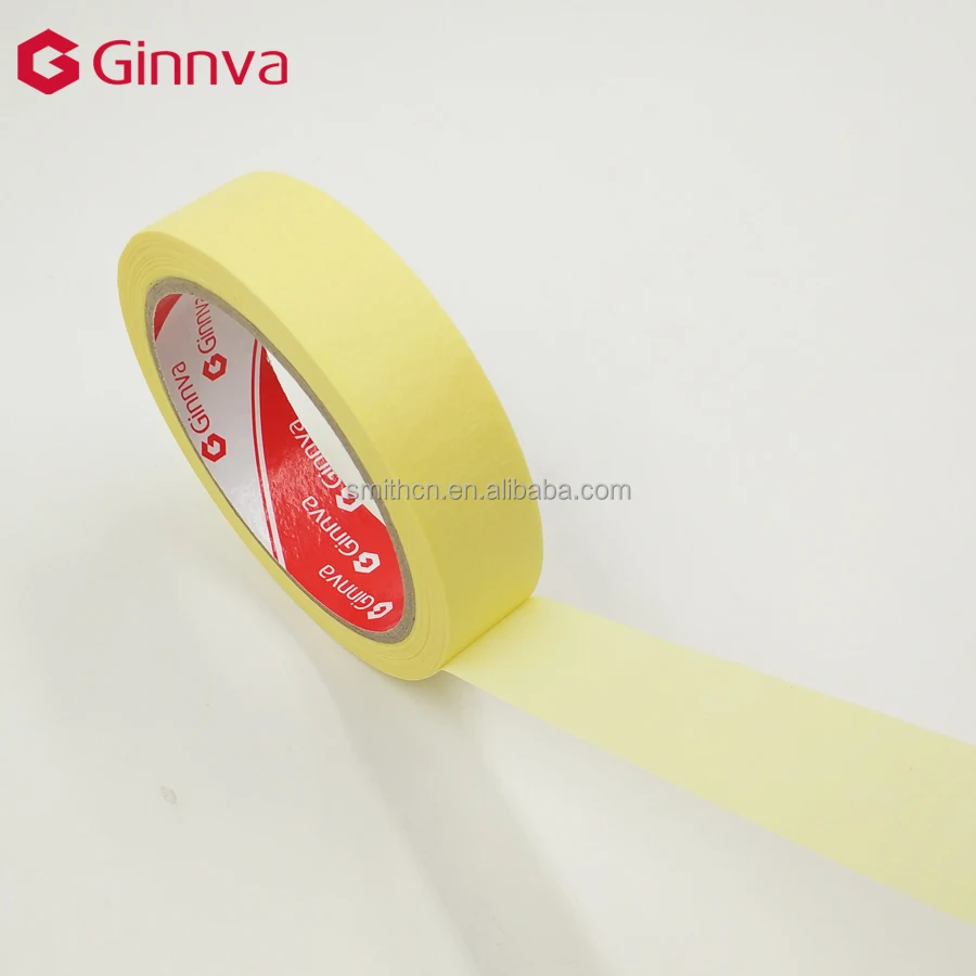 lemon yellow color high temperature adhesive thermal paper masking tape log roll with adhesive