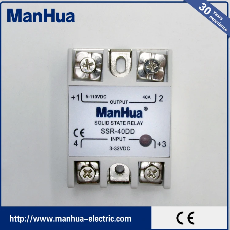 Oem MANHUA однофазный постоянного тока в постоянный 3-32VDC 5-110 40A белый твердотельные реле / SSR реле с CE