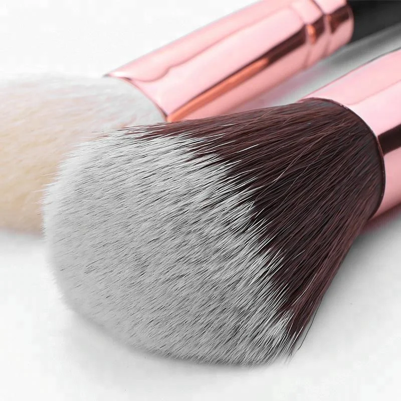 Custom Logo makeup brush set 15pcs rose gold makeup brushes