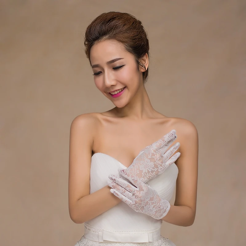 
Sunscreen Ventilation Driving car mesh lace wrist wedding bridal accessories gloves 