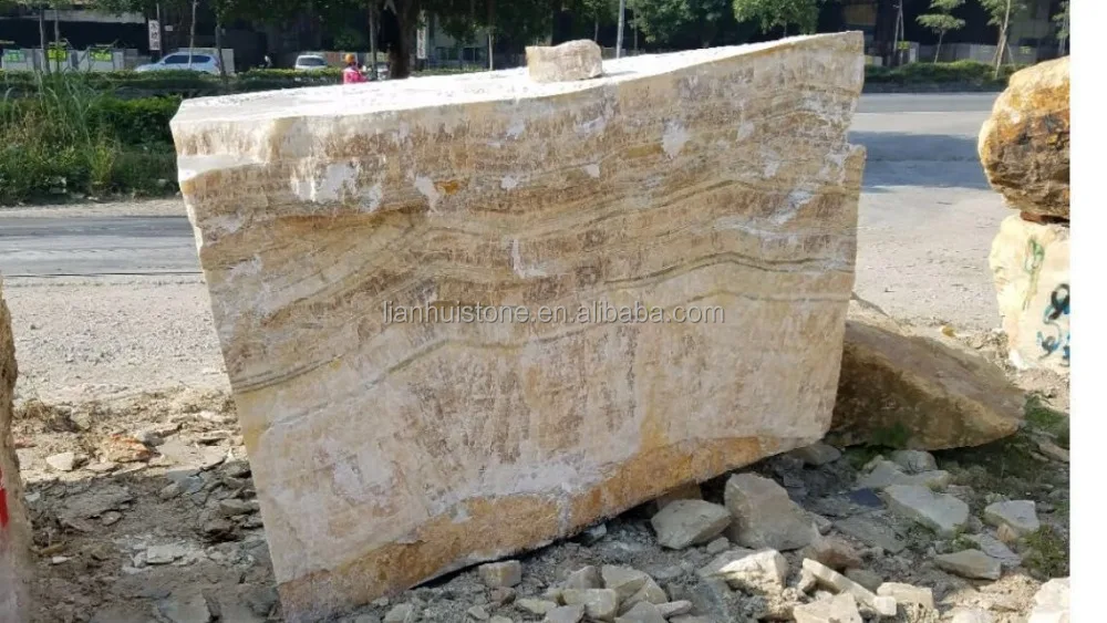 Quarry directly sell Iran yellow onyx block and High polished big slabs
