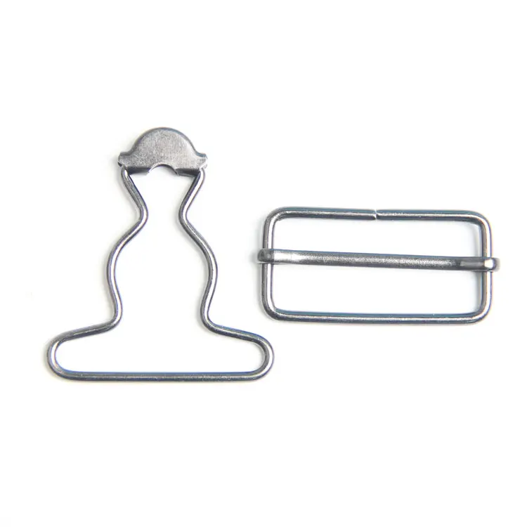 35mm width metal suspender buckle and slider for jeans 	metal buckles for shoes