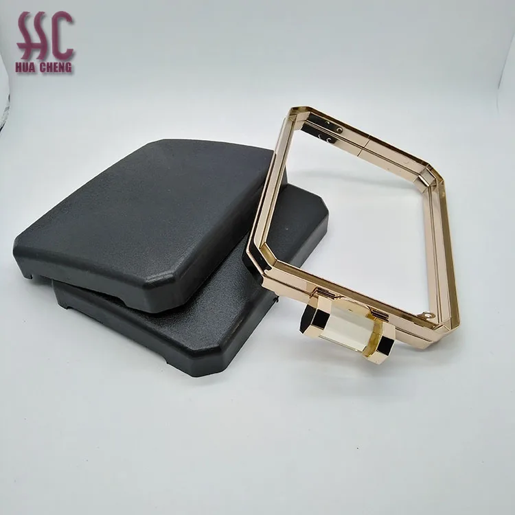 Small size cute fancy design mini metal purse frame with plastic shell for lady handbag clutch mobile phone case frame box