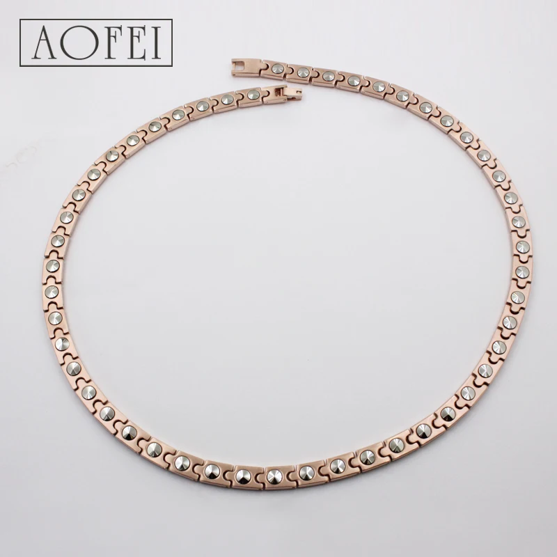 Hot Selling High Grade Health Care Fashion jewelry Germanium Stainless Steel Necklace