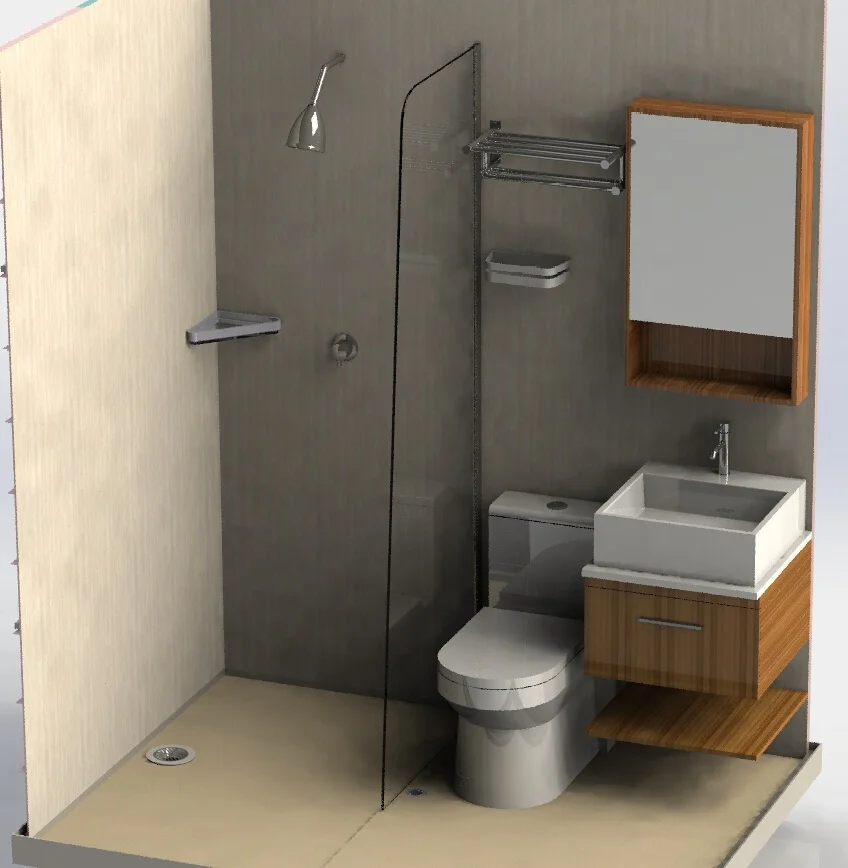 modular prefab shower room made SMC material bathroom unit modular Bathroom cubicle box toilet