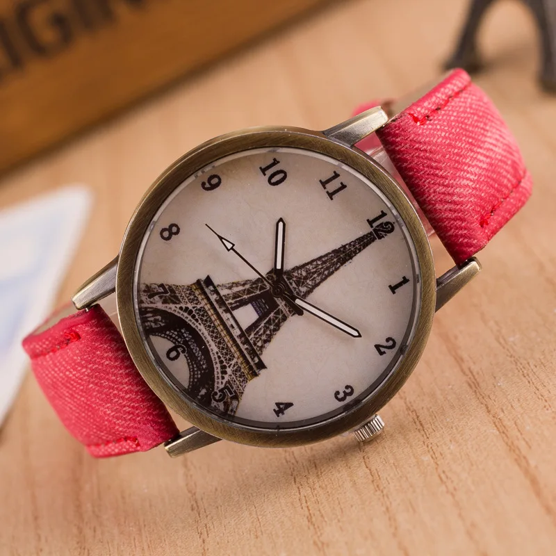 Big Eiffel Tower design womage quartz watch