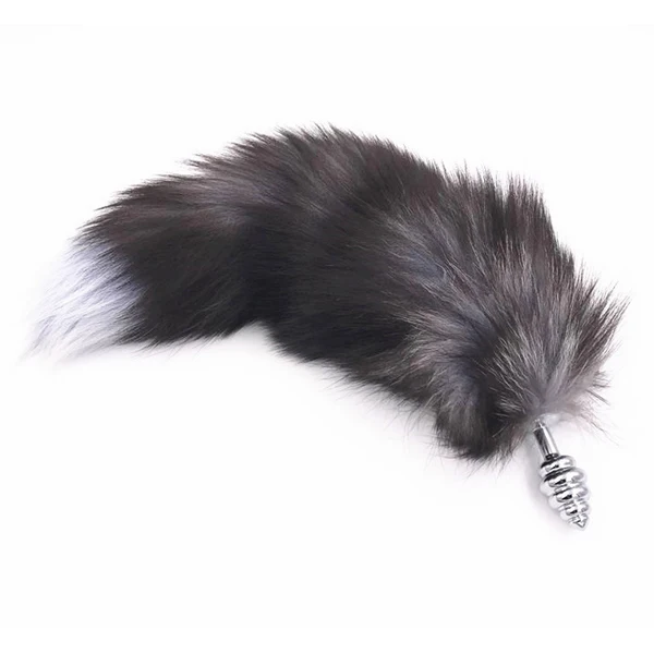 Metal adult toys fox tail anal plug for women