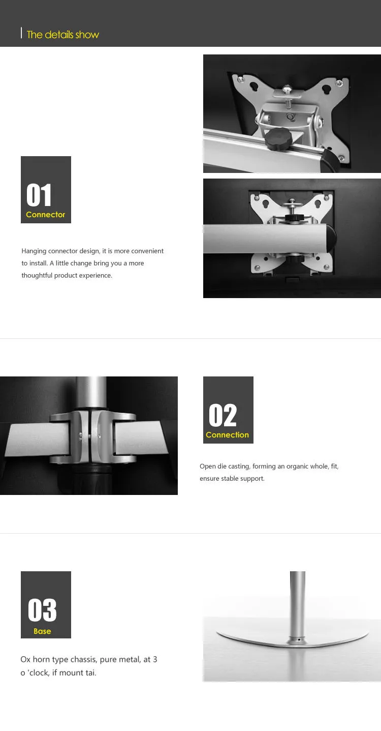 Подставка для монитора с регулировкой высоты, кронштейн для двух мониторов, подставка для ЖК-дисплея (BEWISER S2)