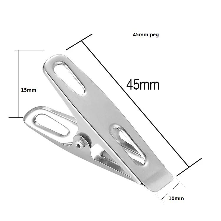 Металлические прищепки для одежды и спера, 20 шт., набор прищепок из нержавеющей стали, оптовые цены в Китае, двойные прищепки с принтом бумажных карт