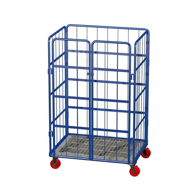 GTY  industrial wheel heavy adjustable floding steel picking logistic storage wire mesh trolley