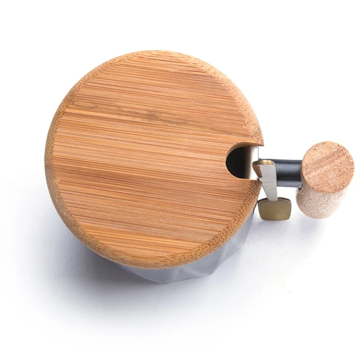 Керамическая кружка с ложкой и деревянной ручкой, 11 унций