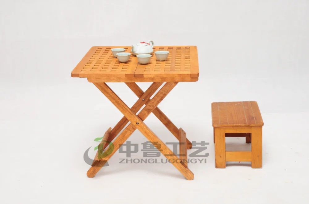 Solid wood furniture living room round tea table picnic table